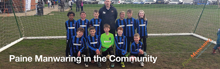 Paine Manwaring in the Community - Worthing Town Youth Football sponsorship