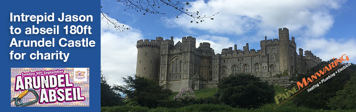 Intrepid Jason to abseil 180ft Arundel Castle for charity