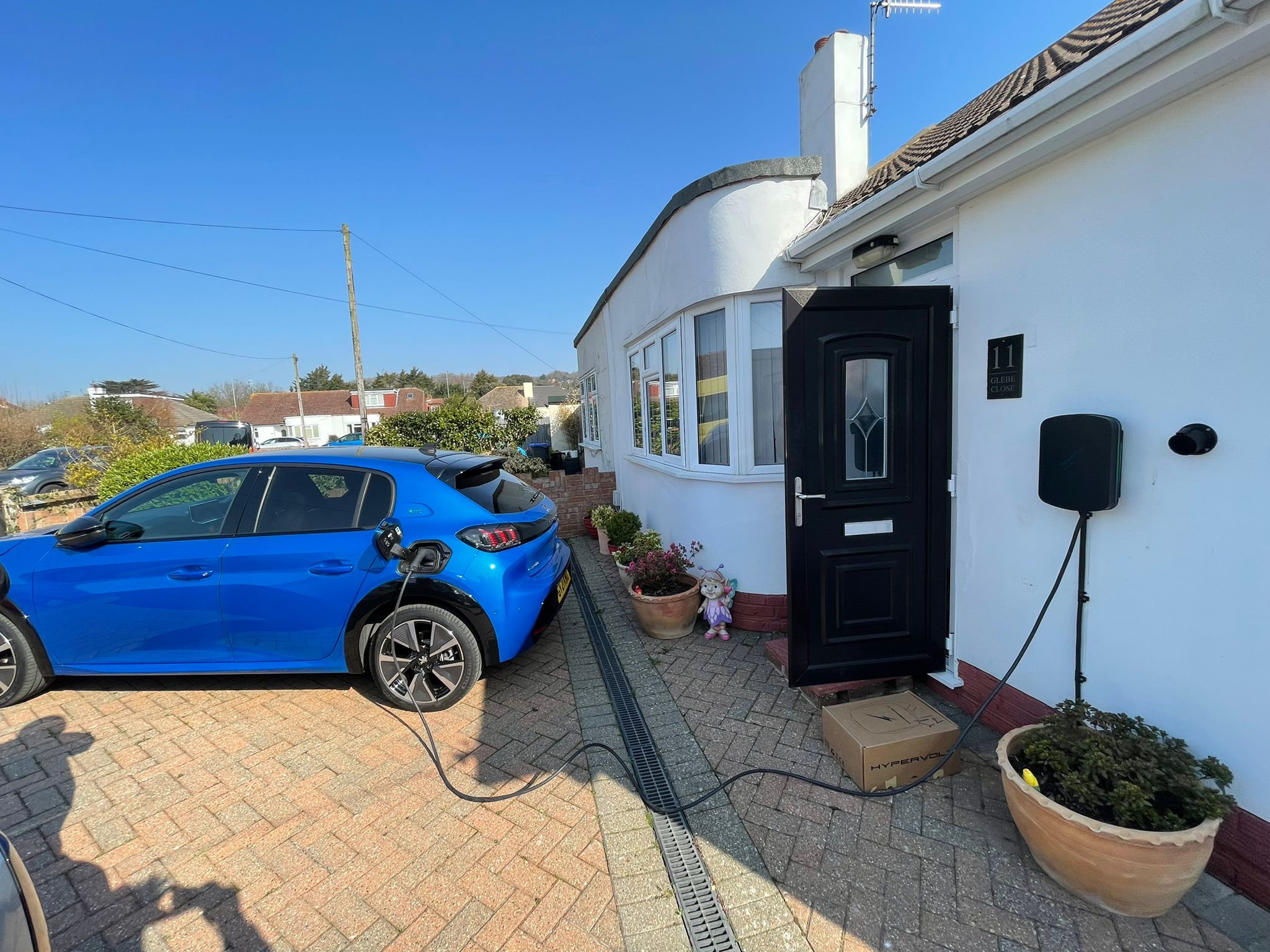 EV charging point installed at a domestic residency