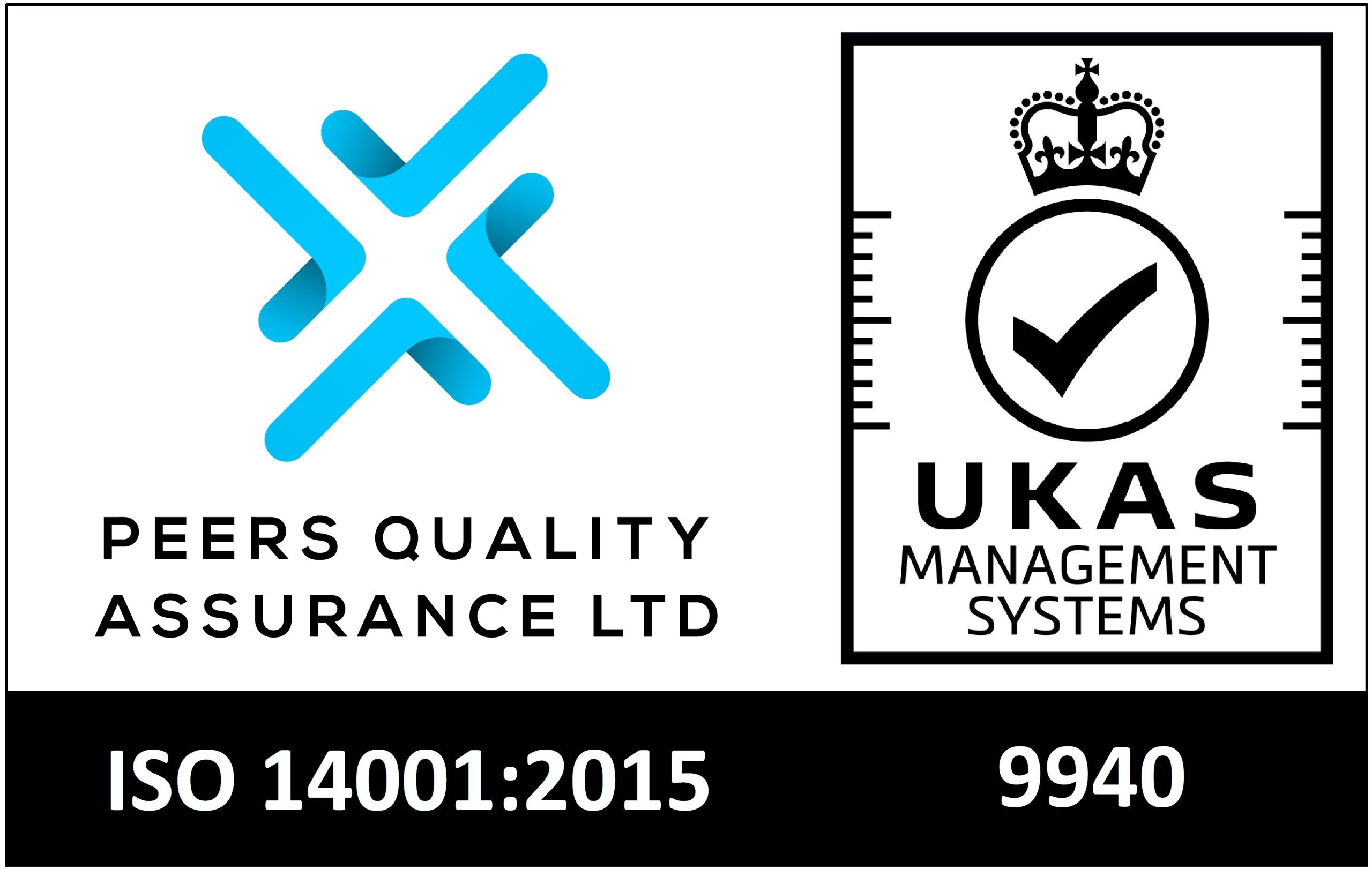 PQAL & Black on White UKAS 14001 Logo