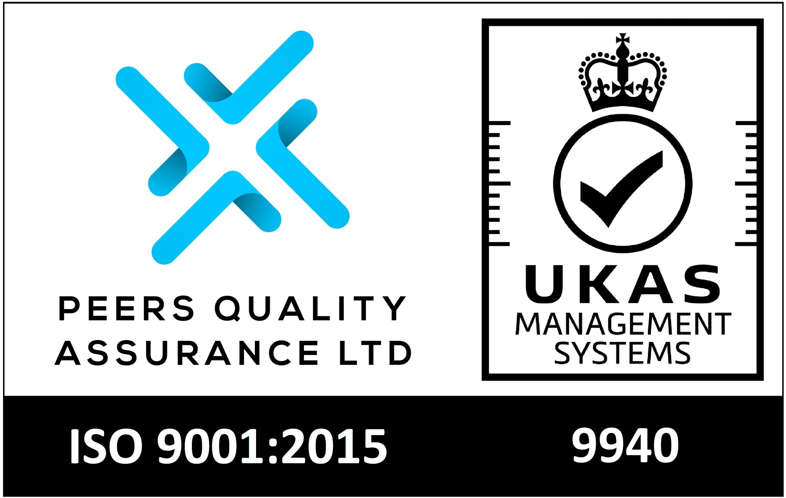 PQAL & Black on White UKAS 9001 Logo